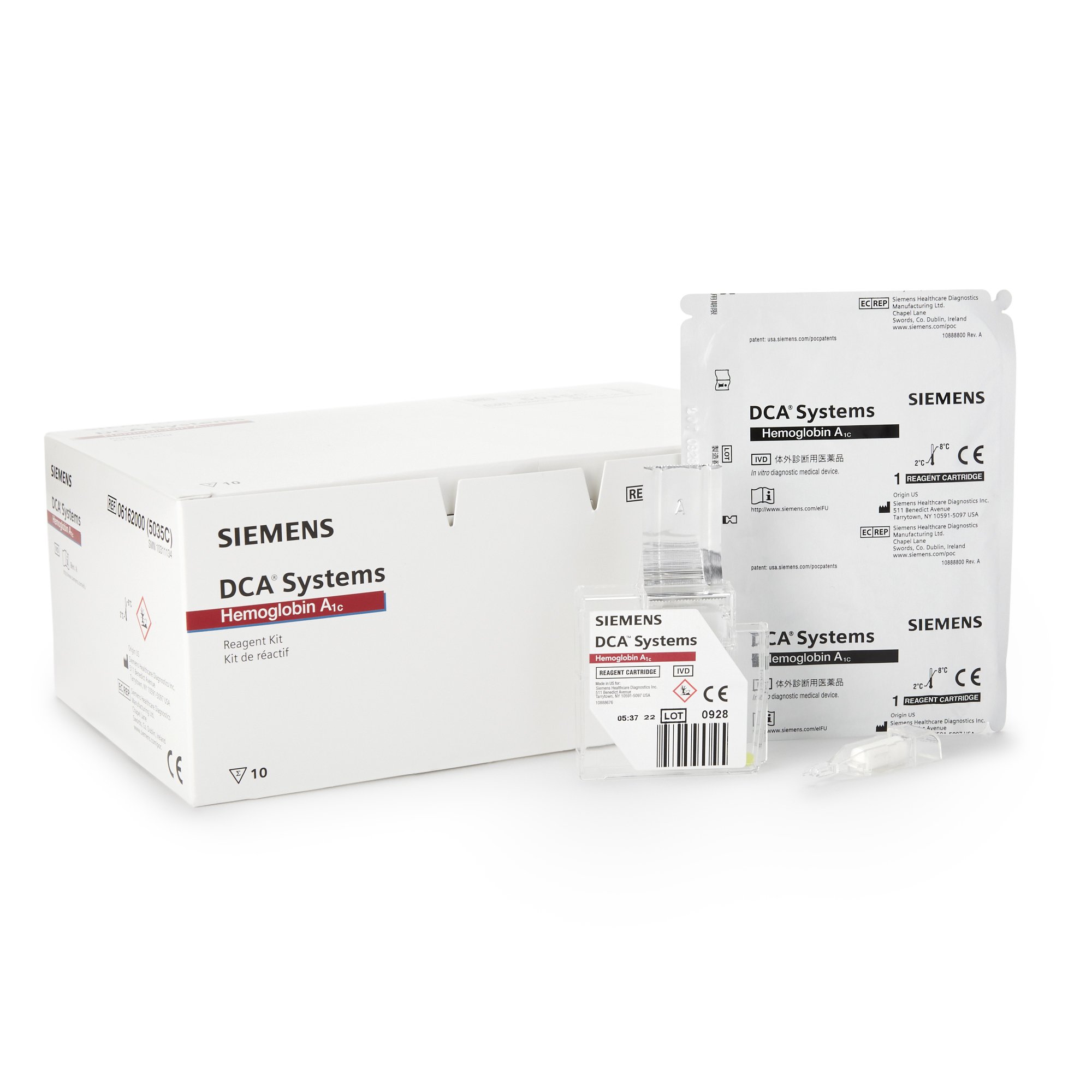 Reagent Test Kit, Diabetes, HbA1c Test, Whole Blood Sample, For DCA™ Systems, CLIA Waived [10311134] (10 Test/BX, 4BX/CS) by Siemens Diagnostics  ID 5035C